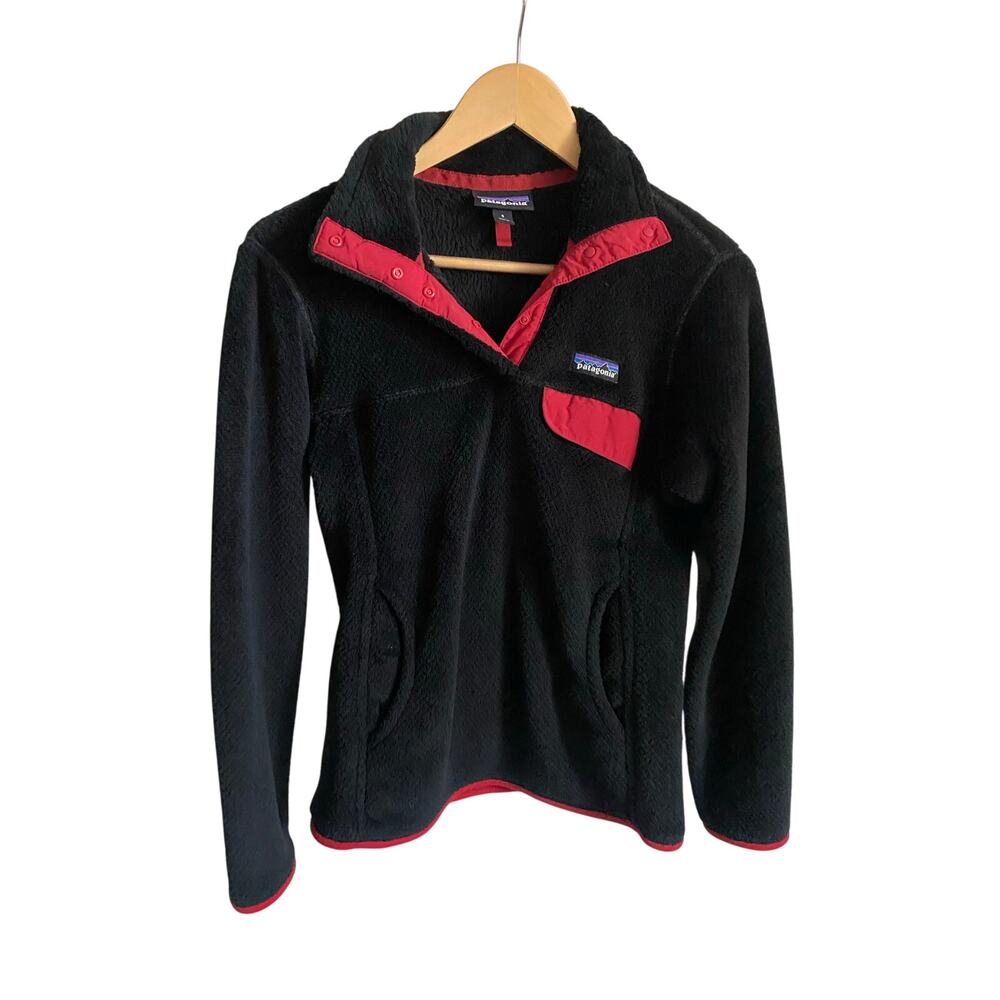 Patagonia Women's Size Small Re-Tool Snap-T Fleece Pullover Black Sweatshirt